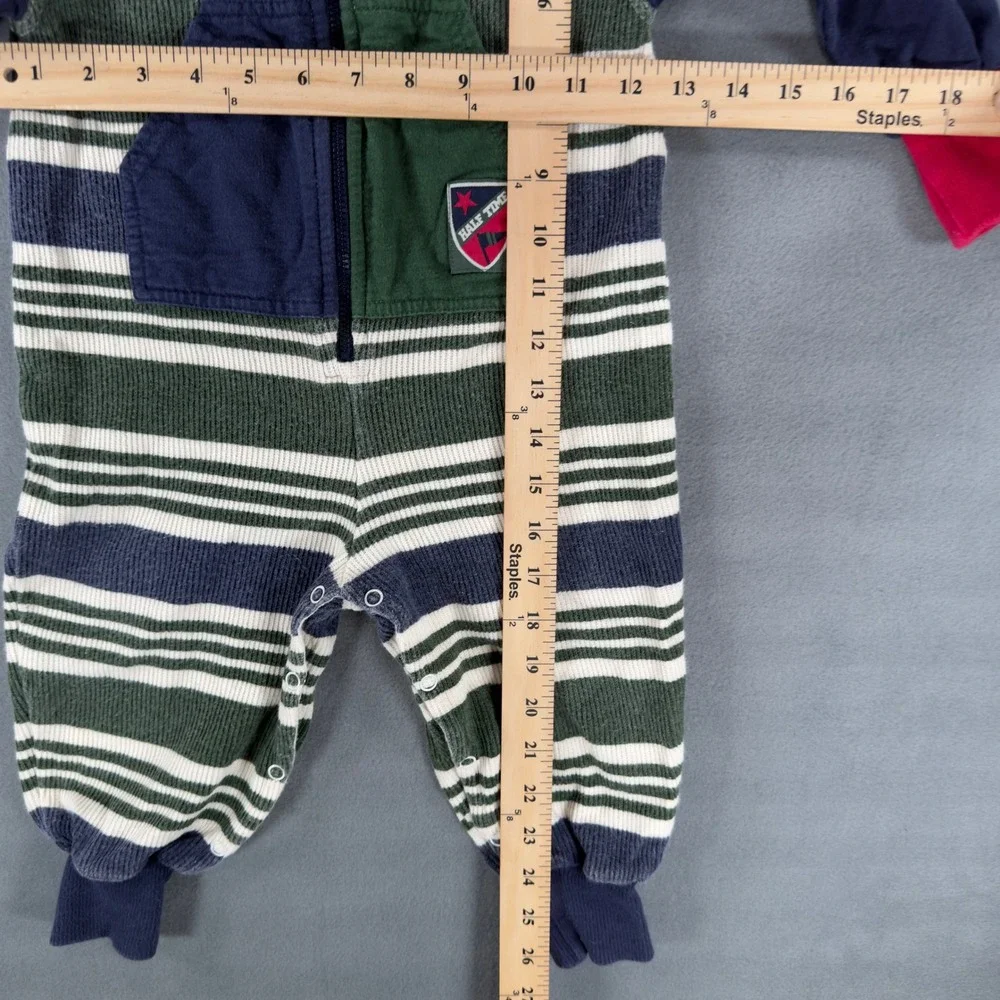 Vintage Gymboree Baby Boys Striped Ribbed Cotton Romper One Piece Small